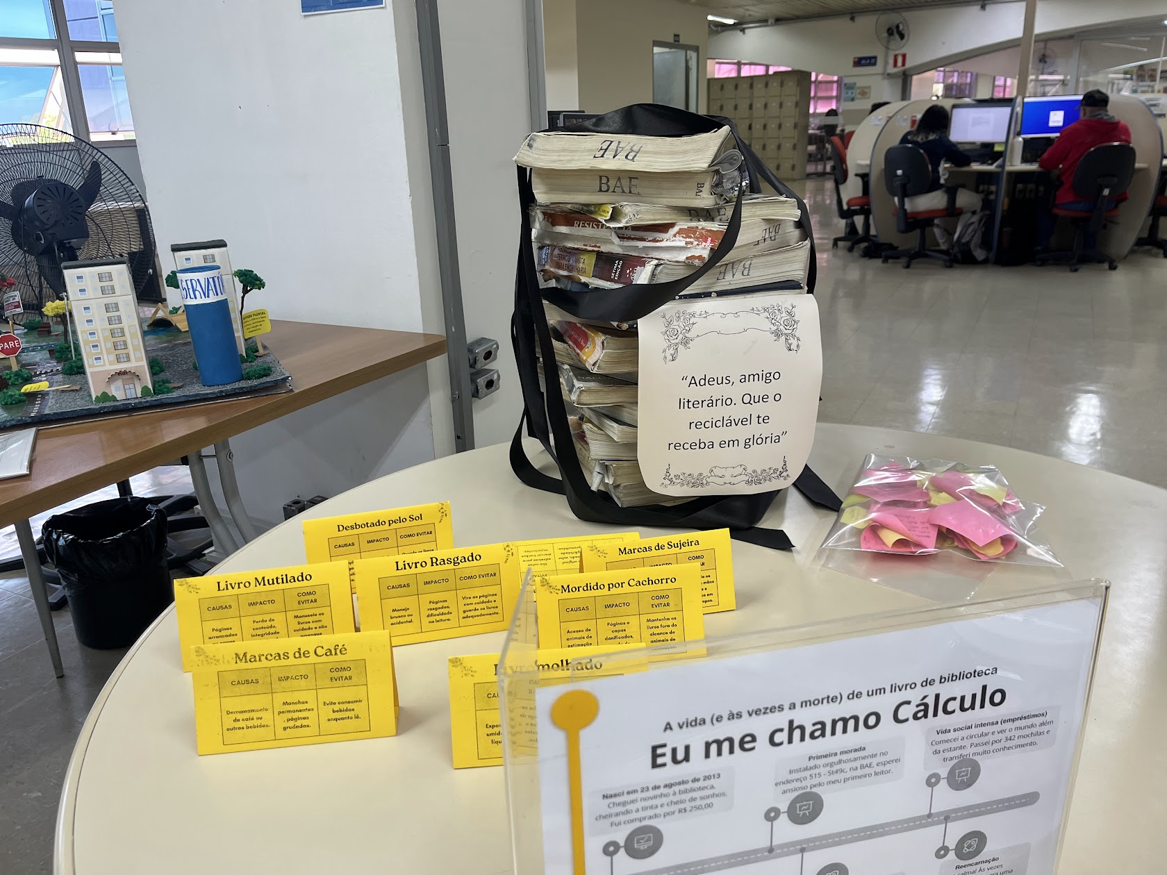 Exposição Vida longa aos livros! - Livros danificados